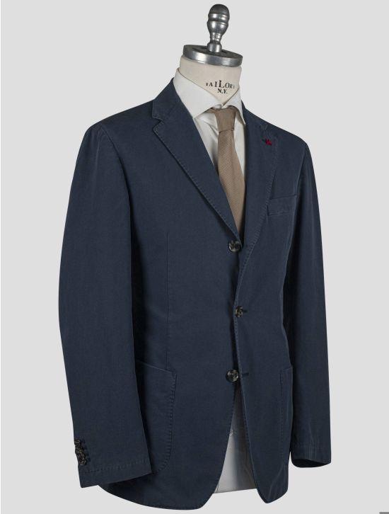 Isaia Isaia Blue Cotton Blazer Blue 001