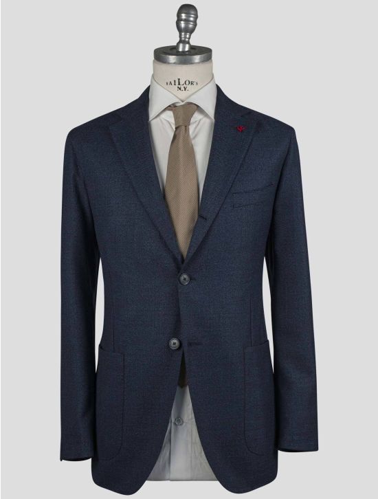 Isaia Isaia Blue Virgin Wool Blazer Blue 000