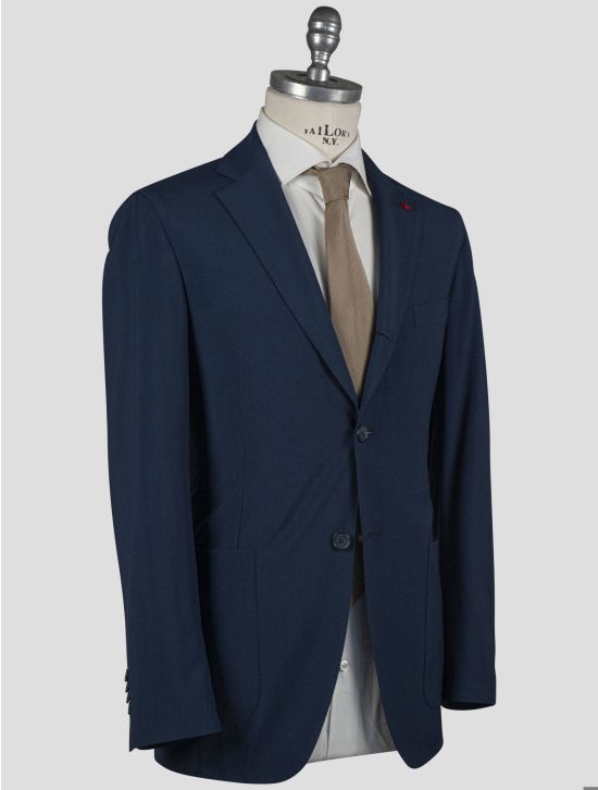 Isaia Isaia Blue Virgin Wool Blazer Blue 001