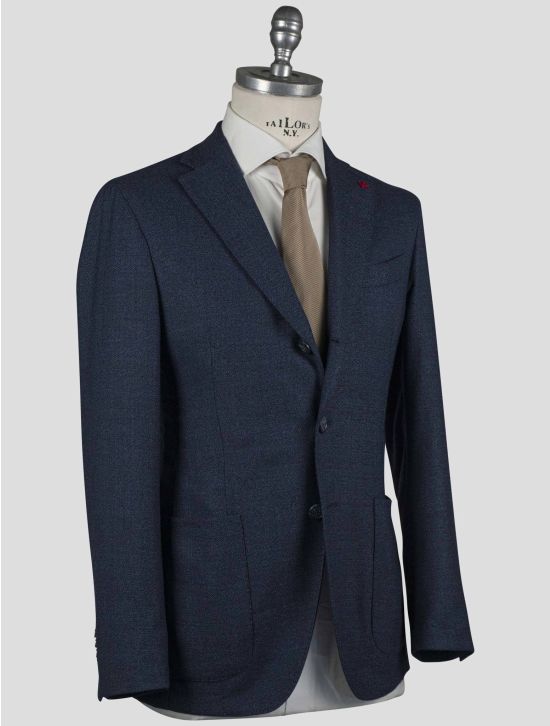 Isaia Isaia Blue Virgin Wool Blazer Blue 001