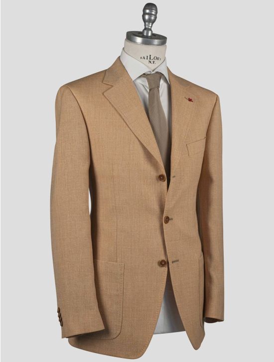 Isaia Isaia Orange Wool Linen Blazer Orange 001