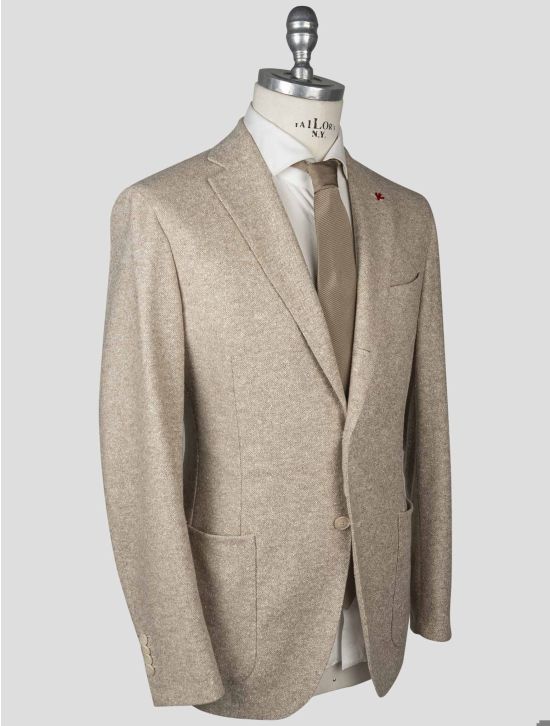 Isaia Isaia Beige Wool Silk Blazer Beige 001