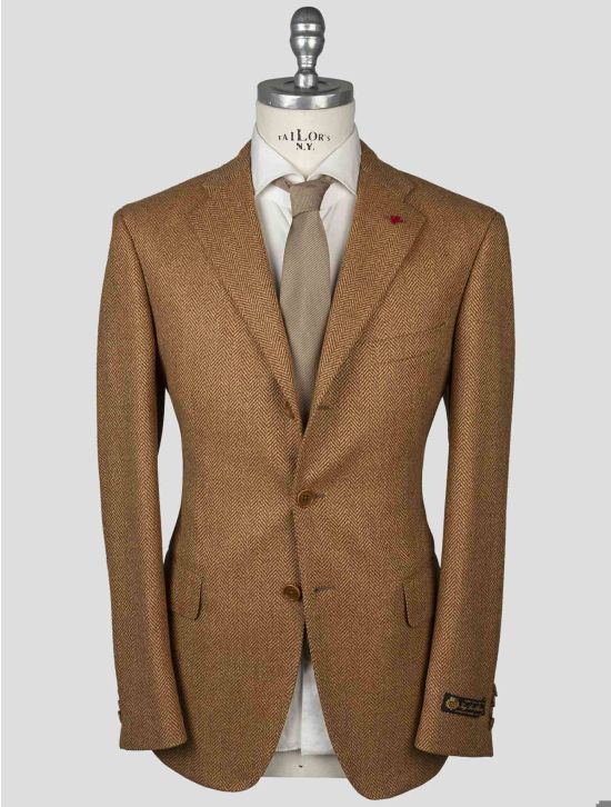 Isaia Isaia Orange Wool Cashmere Blazer Brown 000