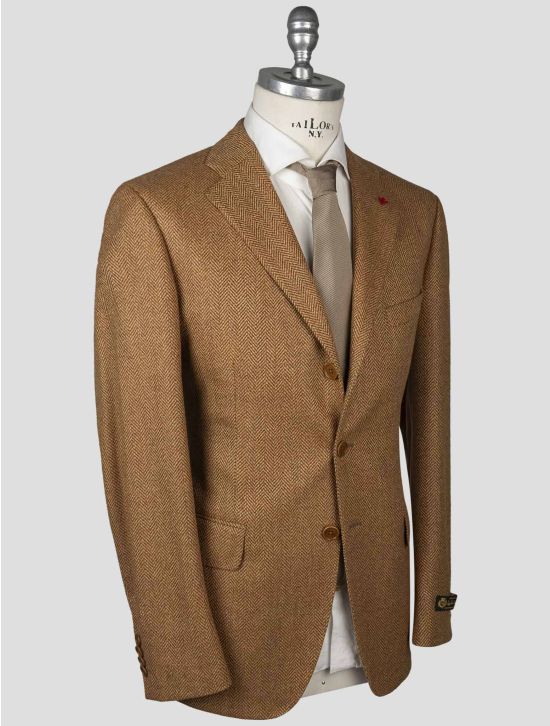 Isaia Isaia Orange Wool Cashmere Blazer Brown 001