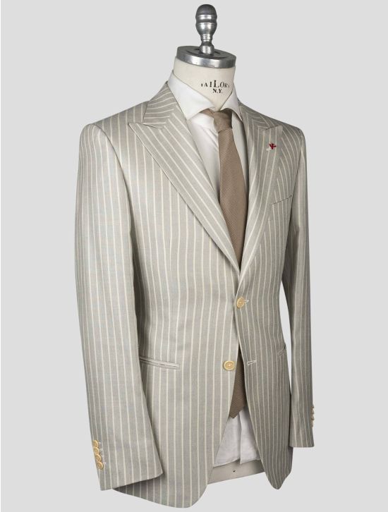 Isaia Isaia Gray Wool Silk Linen Blazer Gray 001