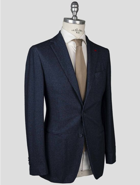 Isaia Isaia Blue Silk Wool Pa Cashmere Blazer Blue 001