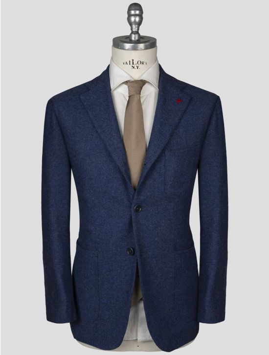 Isaia Isaia Blue Virgin Wool Blazer Blue 000