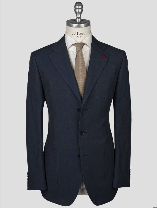 Isaia Isaia Blue Cotton Blazer Blue 000