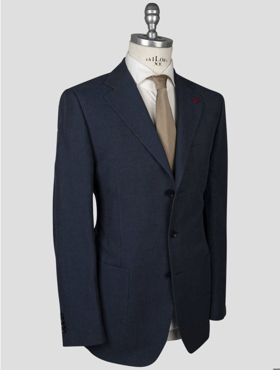 Isaia Isaia Blue Cotton Blazer Blue 001