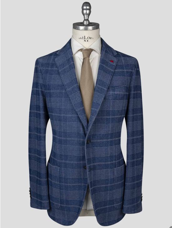 Isaia Isaia Blue Cotton Ea Blazer Blue 000