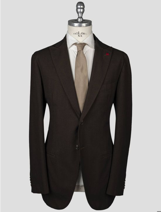 Isaia Isaia Blue Wool Cotton Blazer Brown 000