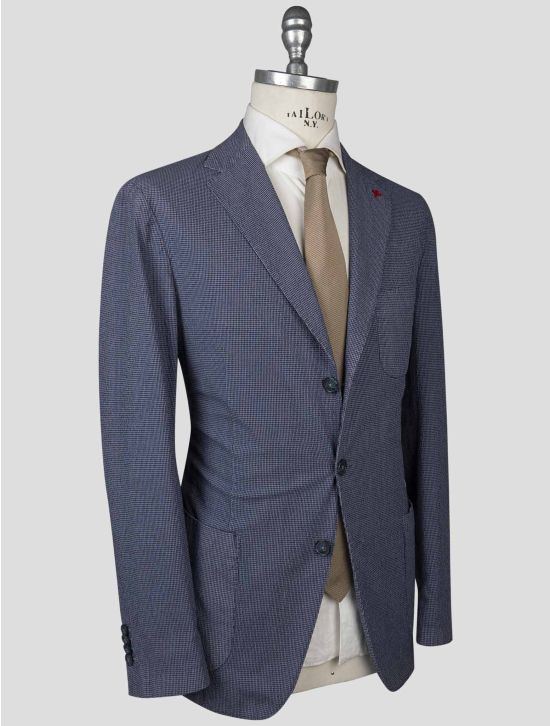 Isaia Isaia Blue Cotton Ea Blazer Blue 001