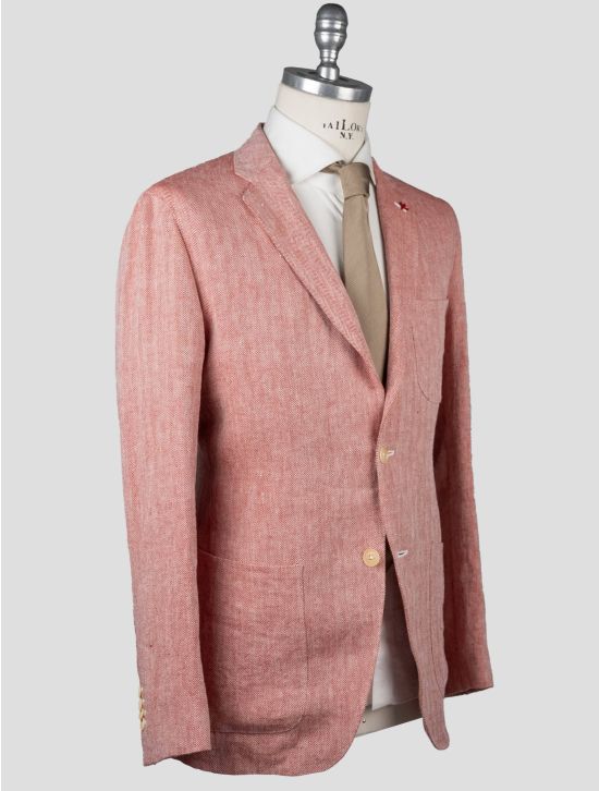 Isaia Isaia Red Linen Blazer Red 001