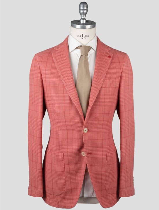 Isaia Isaia Red Linen Pa Cotton Blazer Red 000