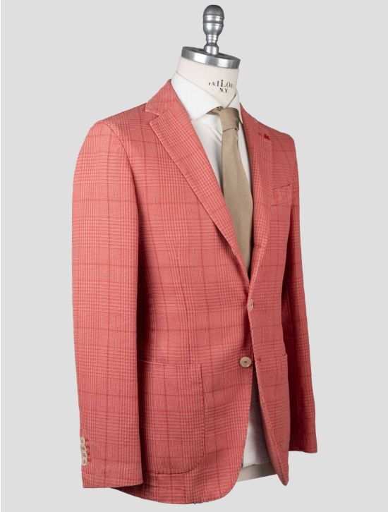 Isaia Isaia Red Linen Pa Cotton Blazer Red 001