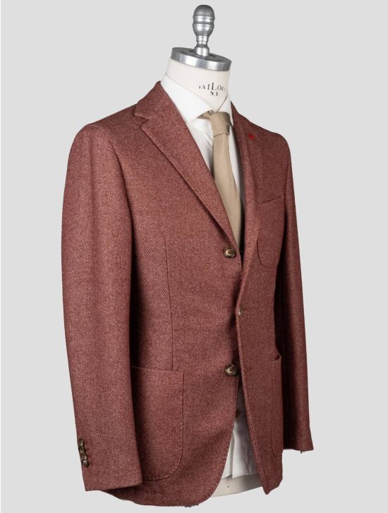 Isaia Isaia Burgundy Wool Pa Blazer Burgundy 001