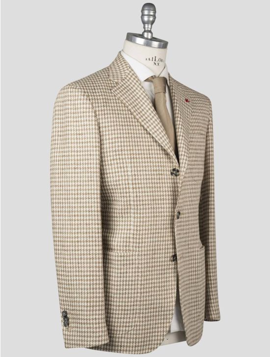 Isaia Isaia Beige Linen Cotton Blazer Beige 001