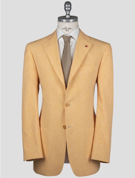 Isaia Isaia Orange Linen Cotton Blazer Orange 000