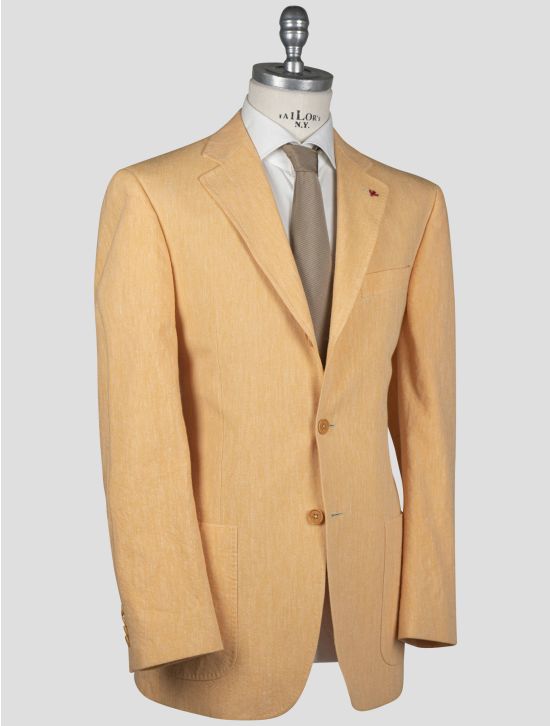 Isaia Isaia Orange Linen Cotton Blazer Orange 001