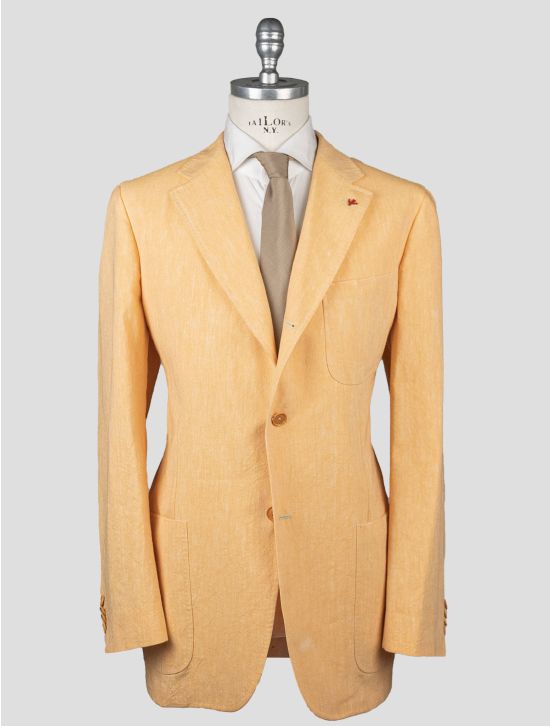 Isaia Isaia Orange Linen Cotton Blazer Orange 000