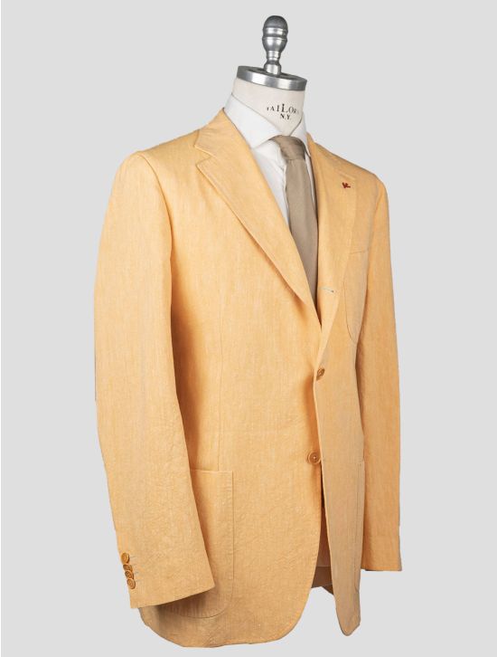 Isaia Isaia Orange Linen Cotton Blazer Orange 001