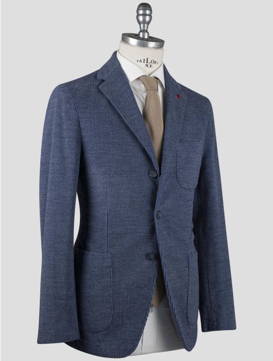 Isaia Isaia Blue Cotton Wool Pa Blazer Blue 001