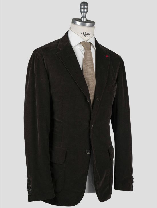 Isaia Isaia Brown Cotton Ea Velvet Blazer Brown 001