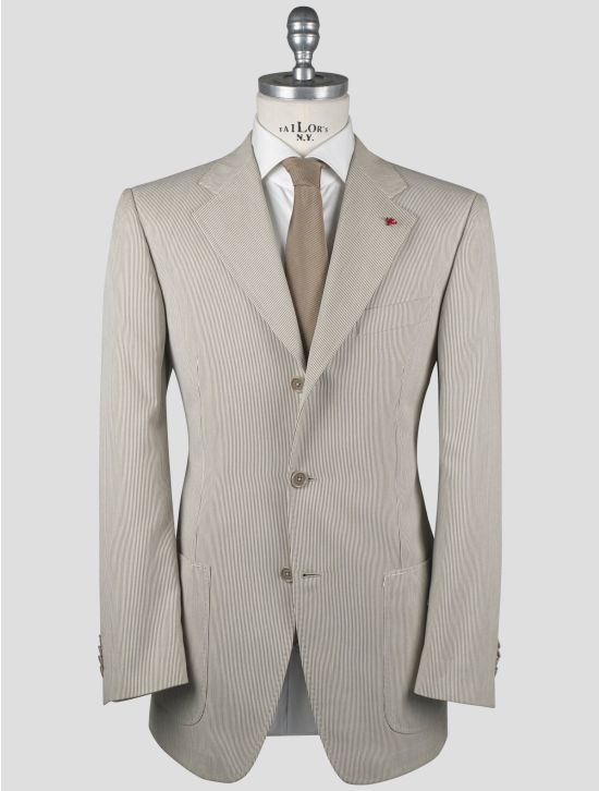 Isaia Isaia Beige White Pa Cotton Blazer Beige / White 000