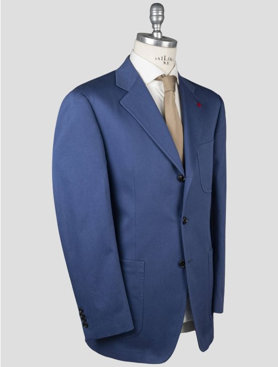 Isaia Isaia Blue Cotton Blazer Blue 001