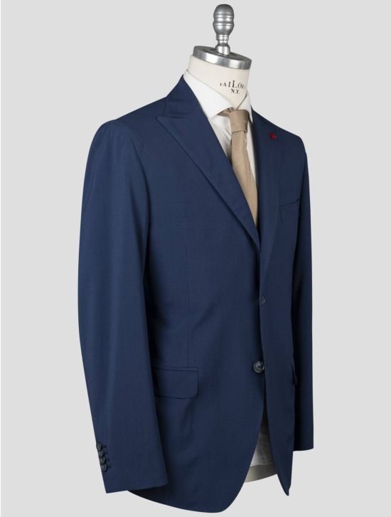 Isaia Isaia Blue Virgin Wool Blazer Blue 001