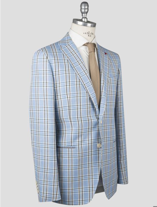 Isaia Isaia Multicolor Wool Linen Cotton Blazer Multicolor 001