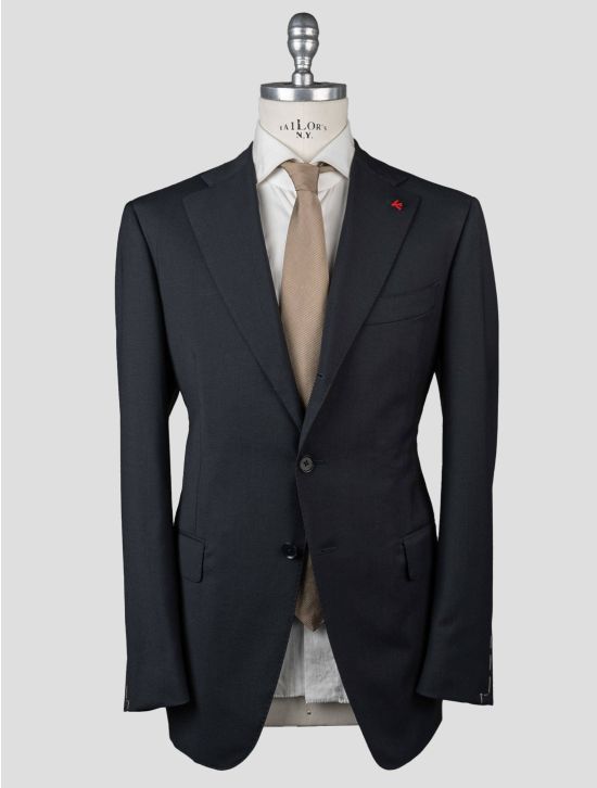 Isaia Isaia Dark Blue Wool Silk Blazer Dark Blue 000