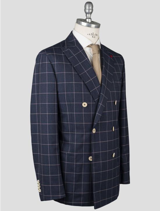 Isaia Isaia Blue Wool Blazer Blue 001