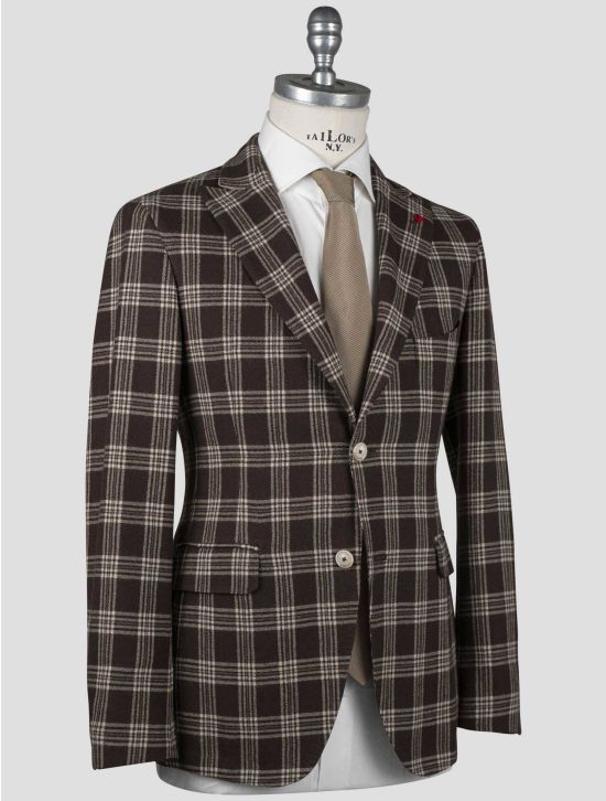 Isaia Isaia Brown Wool Cotton Blazer Brown 001