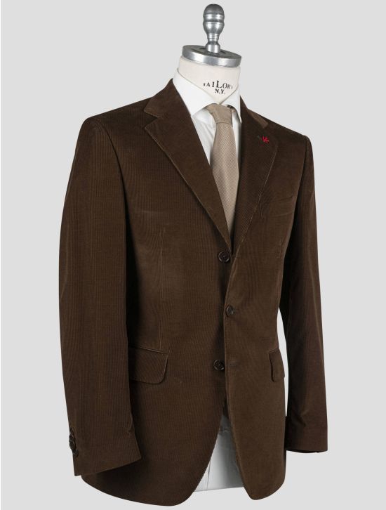 Isaia Isaia Brown Cotton Ea Velvet Blazer Brown 001