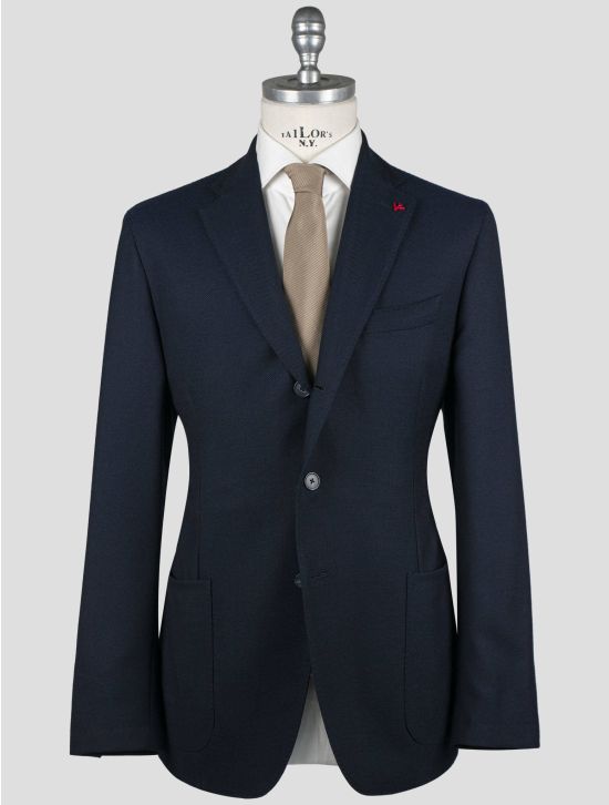 Isaia Isaia Blue Virgin Wool Blazer Blue 000