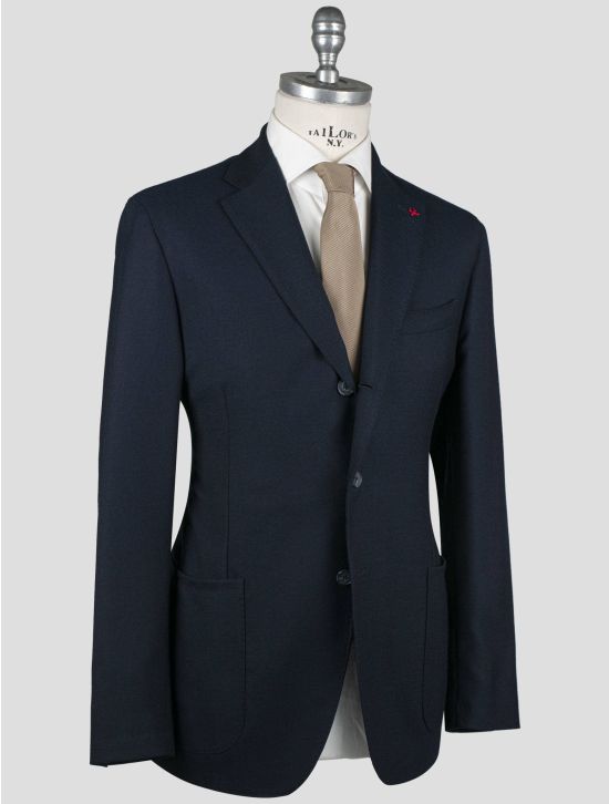 Isaia Isaia Blue Virgin Wool Blazer Blue 001