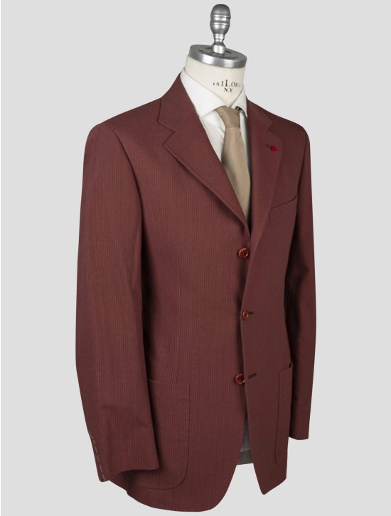 Isaia Isaia Red Cotton Silk Wool Nylon Blazer Red 001