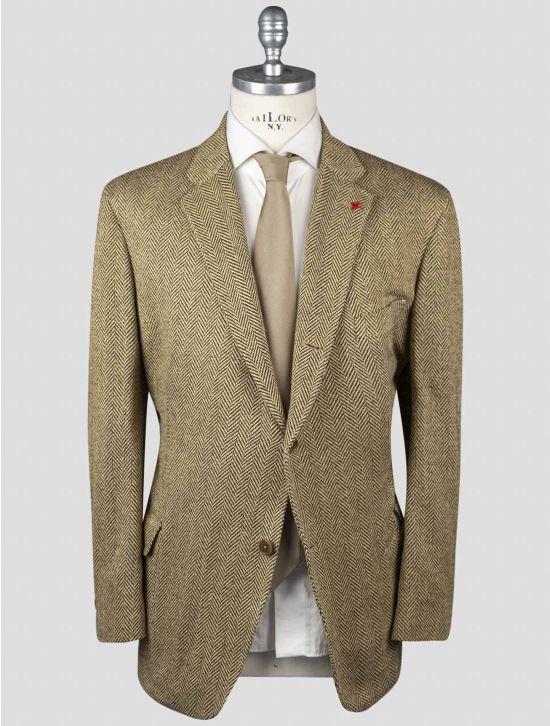 Isaia Isaia Yellow Black Silk Blazer Yellow / Black 000