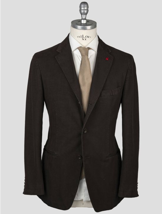 Isaia Isaia Dark Brown Cotton Blazer Dark Brown 000