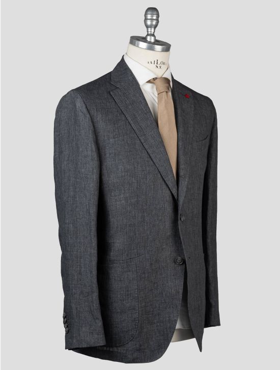 Isaia Isaia Gray Linen Blazer Gray 001