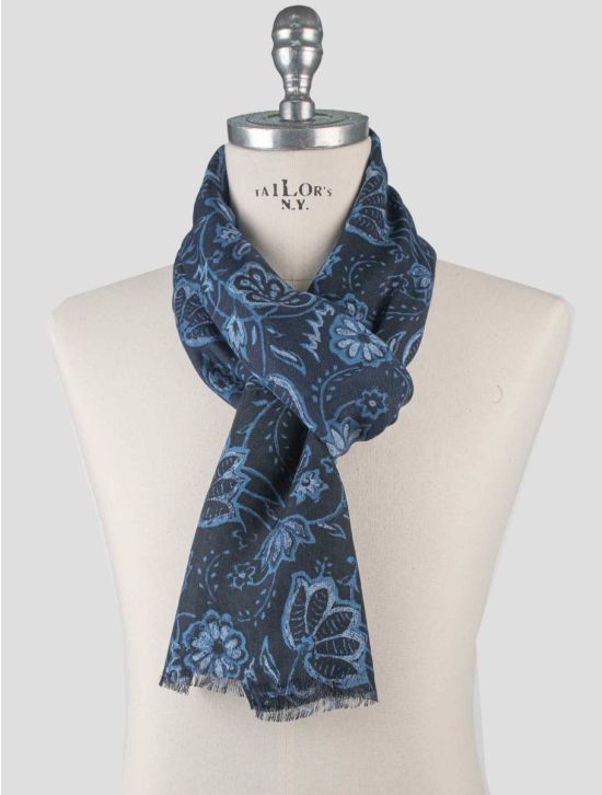 Isaia Blue Cashmere Scarf