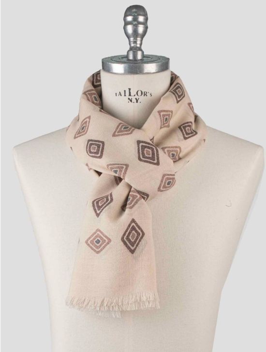 Isaia Brown Cashmere Wool Scarf