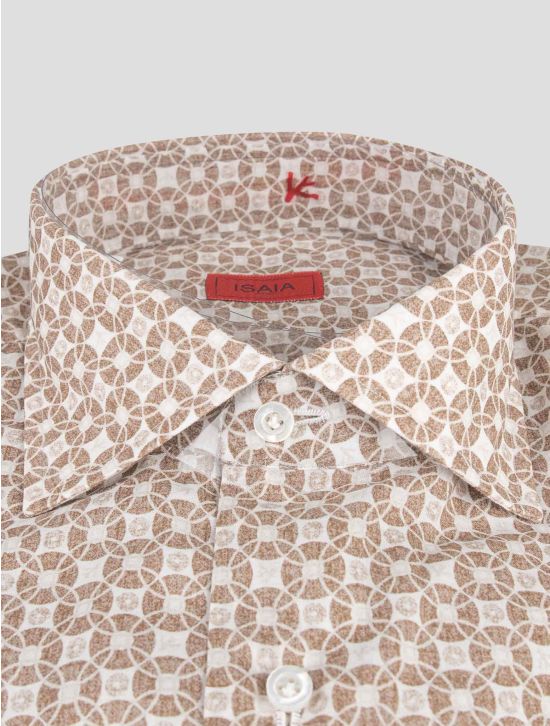 Isaia Isaia Beige White Cotton Shirt Beige / White 001