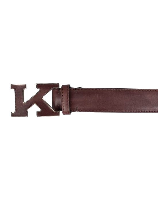 Kiton KITON Burgundy Leather Belt Burgundy 001