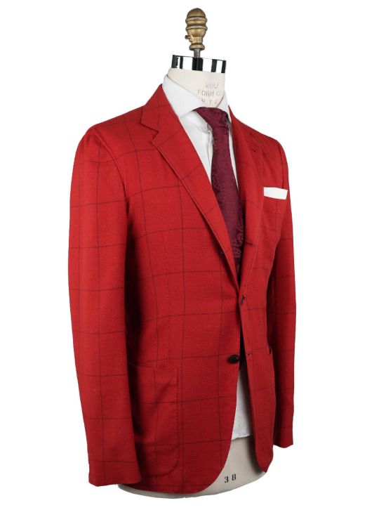 Kiton Kiton Red Vicuna Cashmere Silk Blazer Red 001