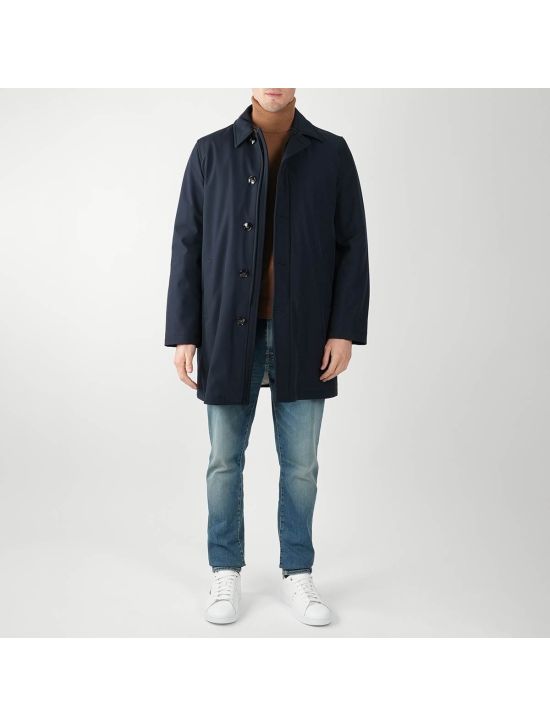 Kiton KITON Blue Pl Ea Overcoat Blue 001