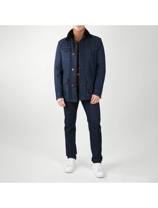 Kiton KITON Blue Cotton Ea Overcoat Blue 001