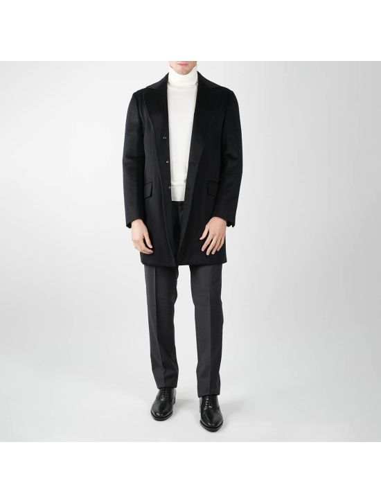 Kiton KITON Black Cashmere Overcoat Black 001