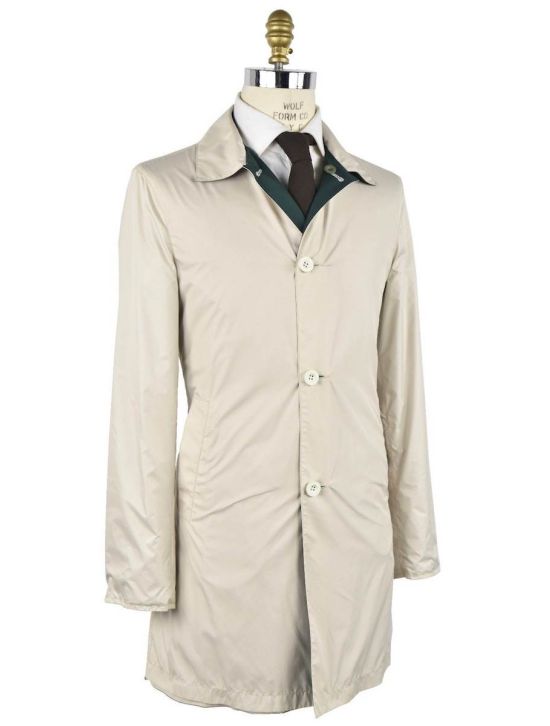 Kiton KITON White Green Pl Overcoat White/Green 001